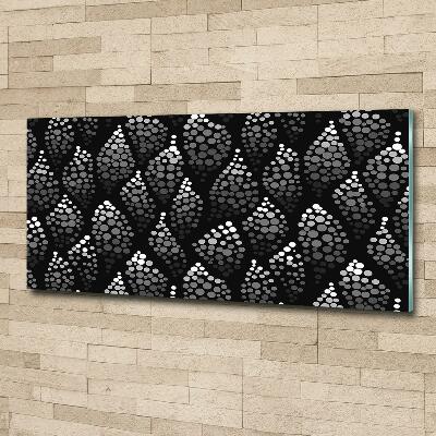 Foto schilderij op glas Zwart-witte stippen