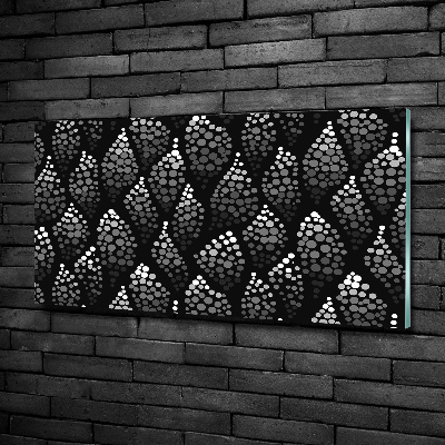 Foto schilderij op glas Zwart-witte stippen