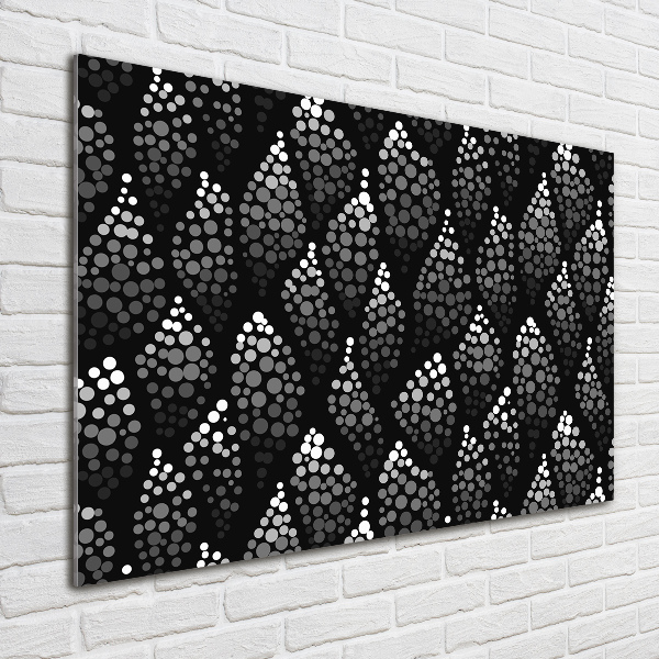 Foto schilderij op glas Zwart-witte stippen