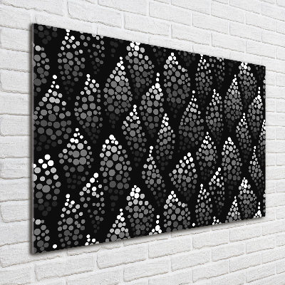 Foto schilderij op glas Zwart-witte stippen