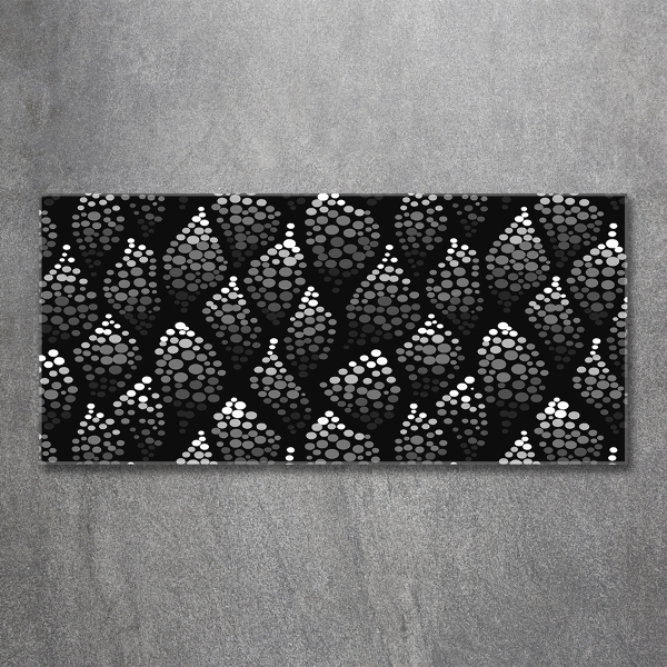 Foto schilderij op glas Zwart-witte stippen