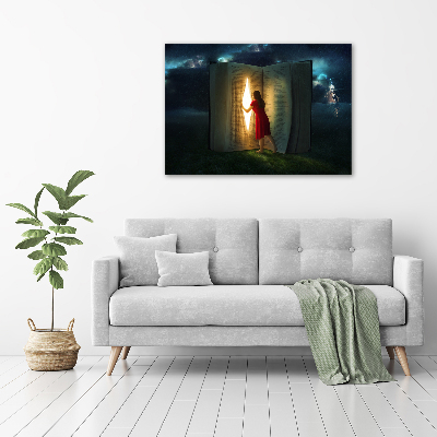 Glazen schilderij De wereld van boeken