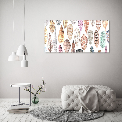 Foto schilderij op glas Kleurrijke veren