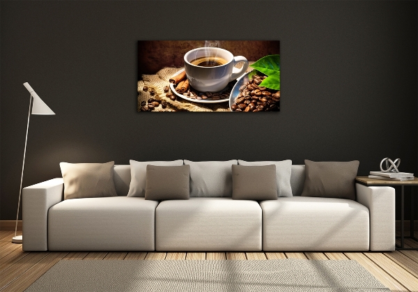 Schilderij op glas Een kopje koffie