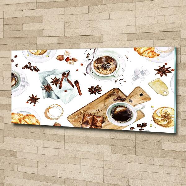 Schilderij op glas Ochtendkoffie