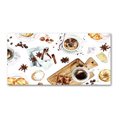 Schilderij op glas Ochtendkoffie