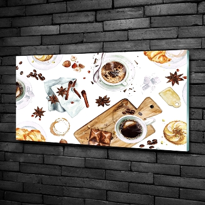 Schilderij op glas Ochtendkoffie