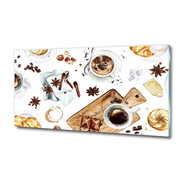 Schilderij op glas Ochtendkoffie