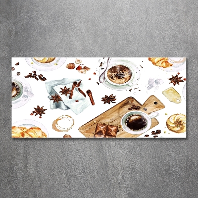 Schilderij op glas Ochtendkoffie