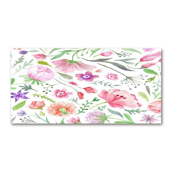 Foto obraz szkło hartowane Kwiecisty wzór