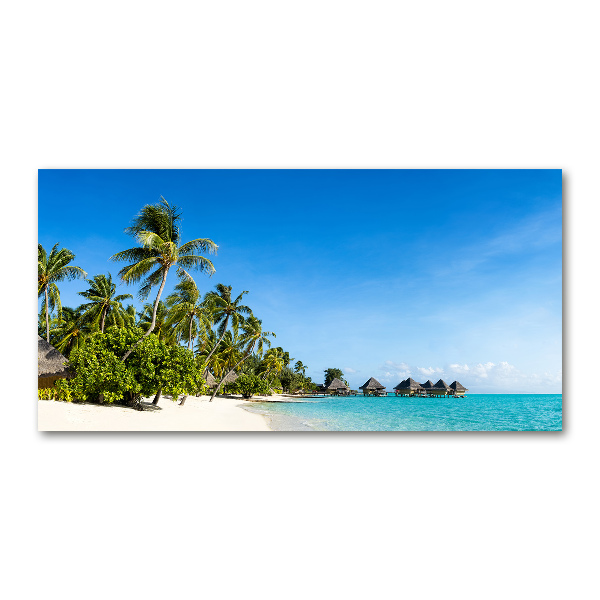 Schilderij glas Caribisch strand