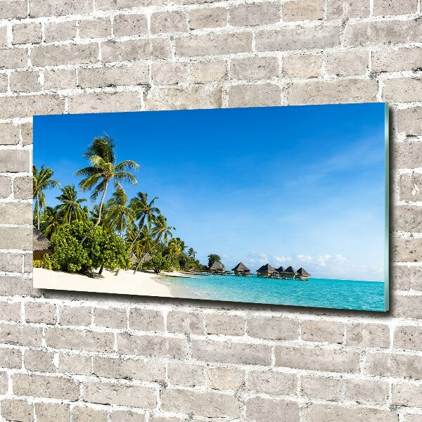 Schilderij glas Caribisch strand