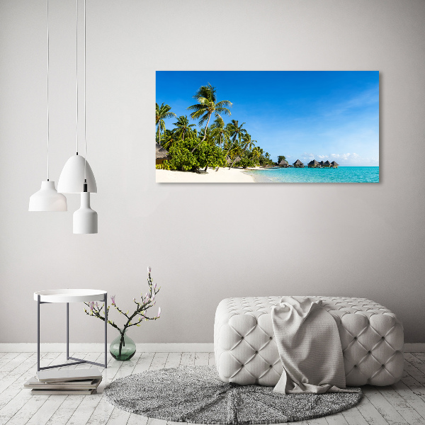 Schilderij glas Caribisch strand