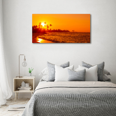 Glazen schilderij Zonsondergangstrand
