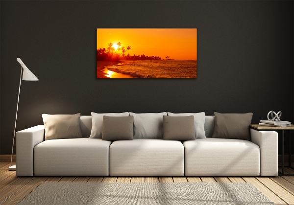 Glazen schilderij Zonsondergangstrand
