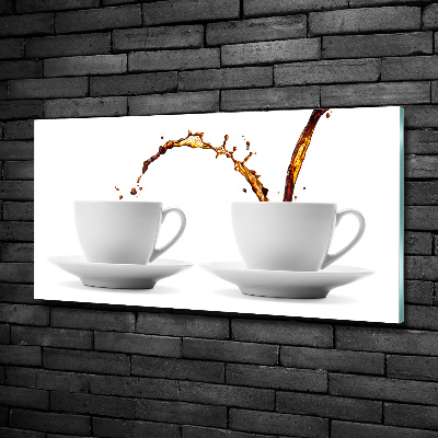 Schilderij glas Koffie ingeschonken