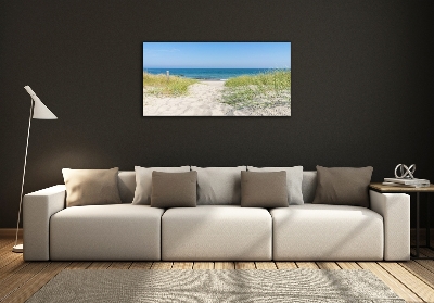 Foto schilderij op glas duinen aan zee