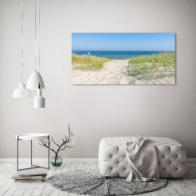 Foto schilderij op glas duinen aan zee