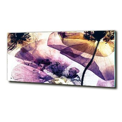 Schilderij glas Droge klaprozen