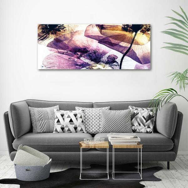 Schilderij glas Droge klaprozen