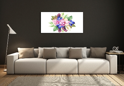 Schilderij op glas Een boeket bloemen
