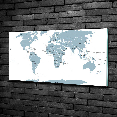 Schilderij glas Politieke kaart