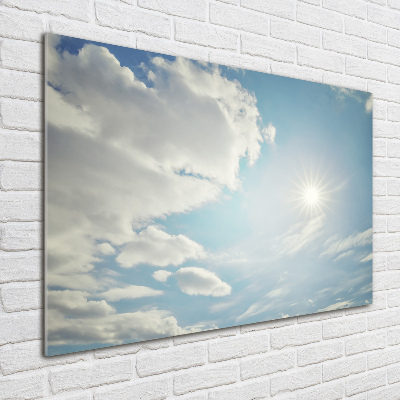Schilderij glas Wolken aan de hemel