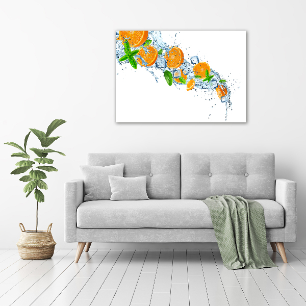 Schilderij glas sinaasappels