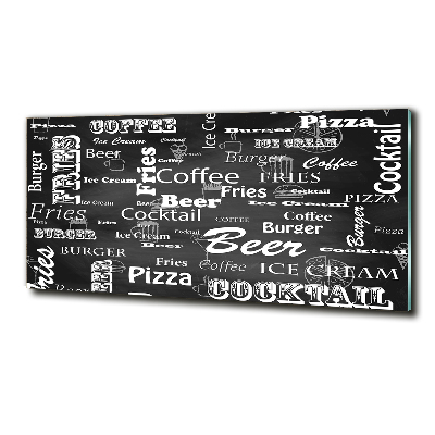 Glazen schilderij Restaurantmenu