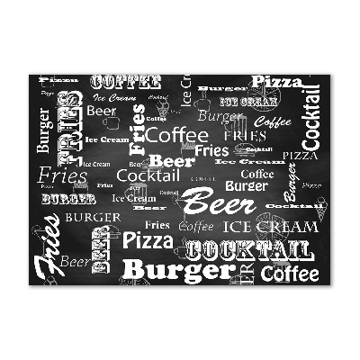 Glazen schilderij Restaurantmenu