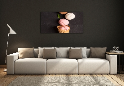 Foto schilderij op glas IJs in een wafelhoorntje