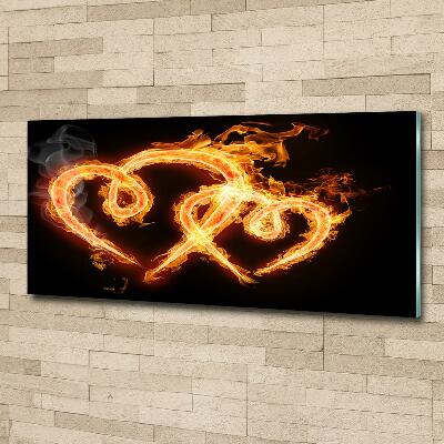 Foto-obraz szkło hartowane Ogniste serca