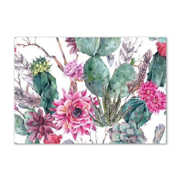 Glazen schilderij Cactussen