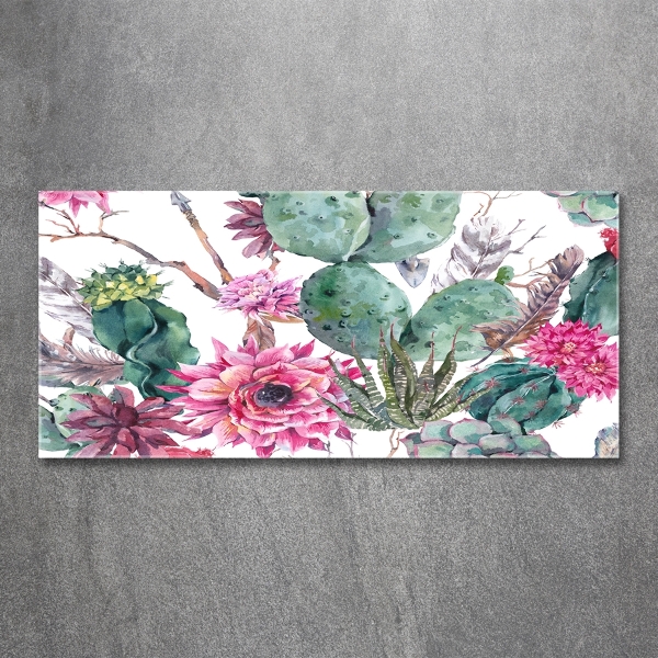 Glazen schilderij Cactussen