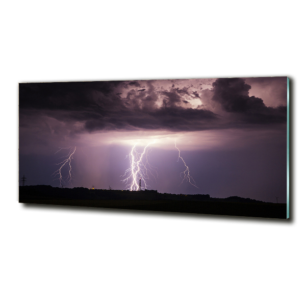 Foto schilderij op glas Onweer