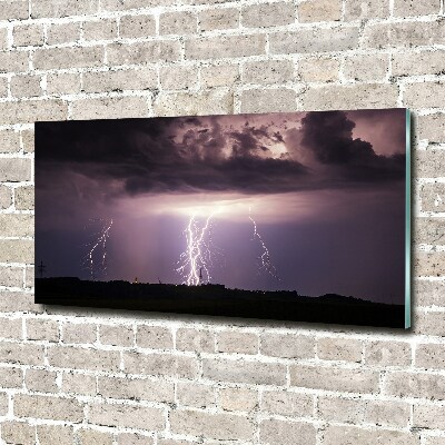 Foto schilderij op glas Onweer