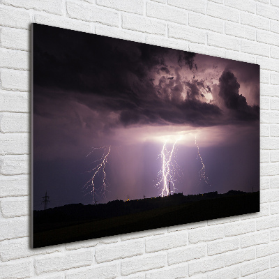 Foto schilderij op glas Onweer