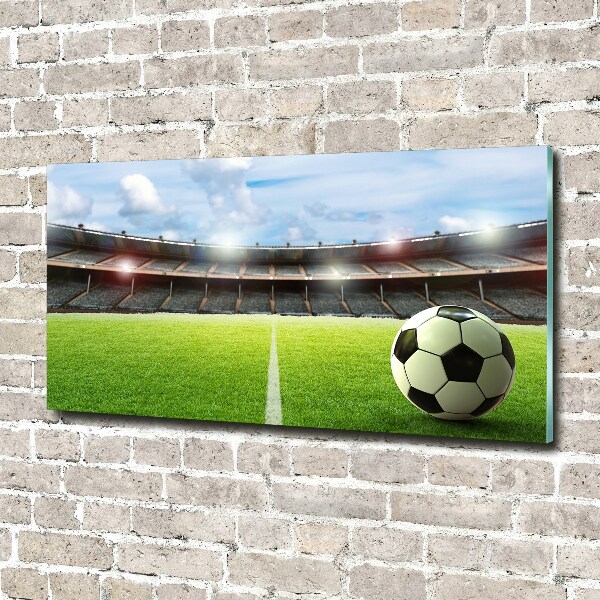 Schilderij glas De bal op het veld