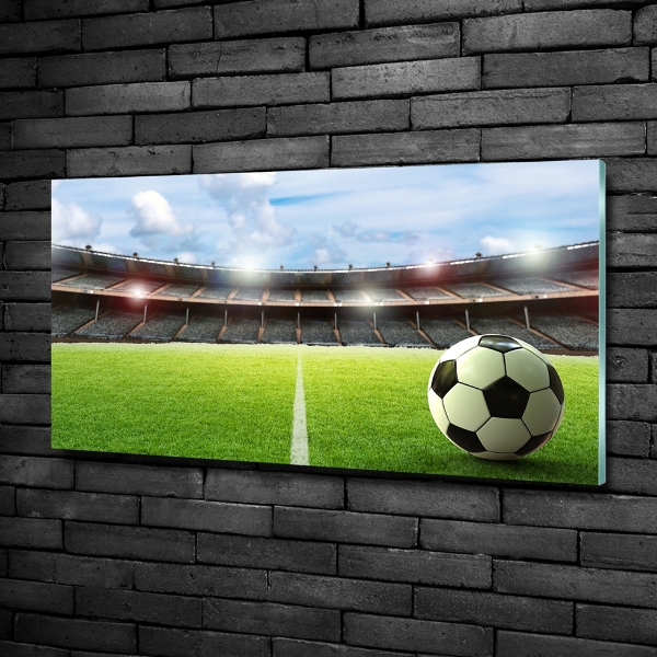 Schilderij glas De bal op het veld