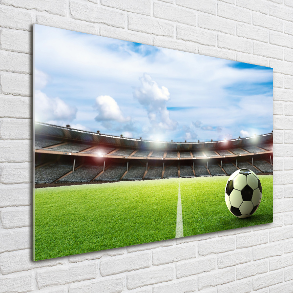 Schilderij glas De bal op het veld