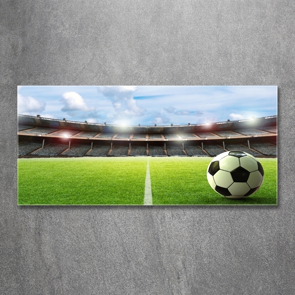 Schilderij glas De bal op het veld