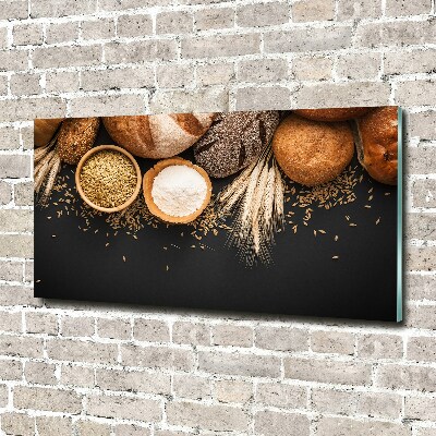 Foto schilderij op glas Brood en tarwe