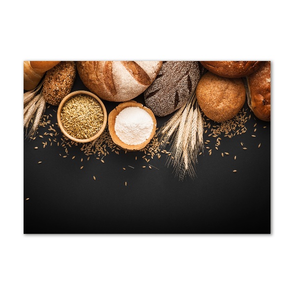 Foto schilderij op glas Brood en tarwe