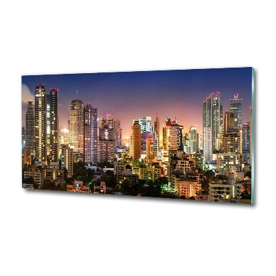 Glazen schilderij Bangkok 's nachts