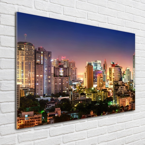 Glazen schilderij Bangkok 's nachts