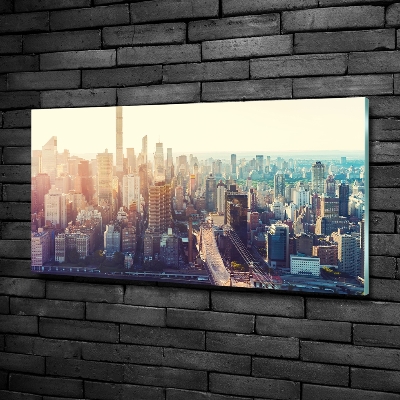 Schilderij op glas New York vanuit vogelperspectief