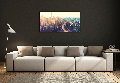 Schilderij op glas New York vanuit vogelperspectief