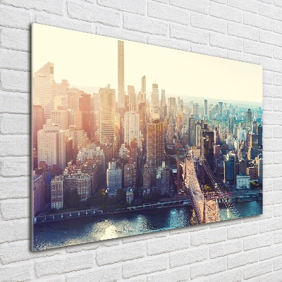Schilderij op glas New York vanuit vogelperspectief