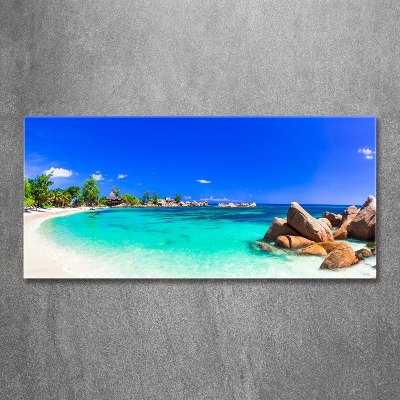 Foto schilderij op glas Strand op de Seychellen