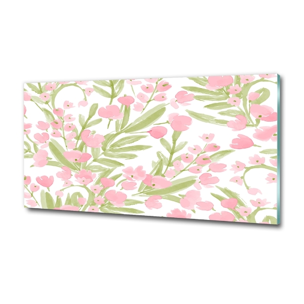 Schilderij op glas Bloemenpatroon